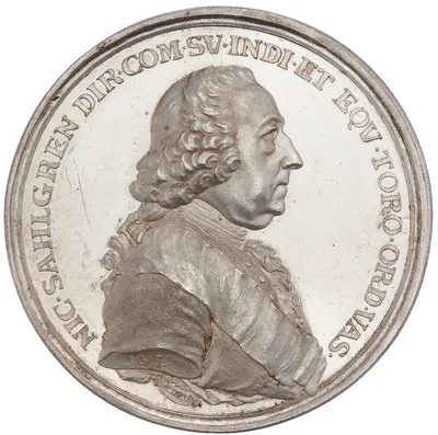 Medalj över Niclas Sahlgren. Gravör Gustaf Ljungberger. 1773.