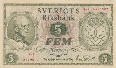 5 kronor, Tumba, Jorpes, Albert, 1948