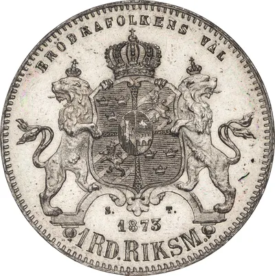 1 riksdaler riksmynt, Stockholm, Oscar II, 1873