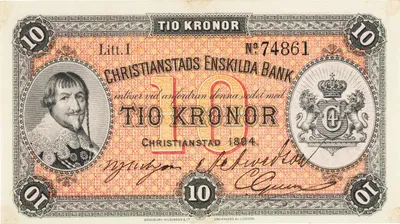 10 kronor, Christianstads Enskilda Bank, 1894