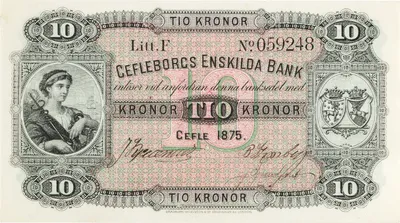 10 kronor, Gefleborgs Enskilda Bank, 1875