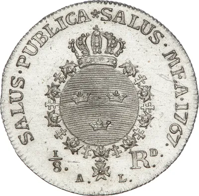 1/8 riksdaler, Stockholm, Adolf Fredrik, 1767