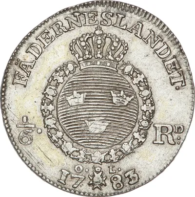 1/6 riksdaler, Stockholm, Gustav III, 1783