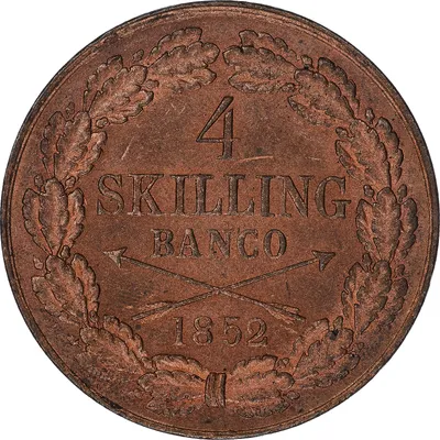 4 skilling banco, Stockholm, Oscar I, 1852