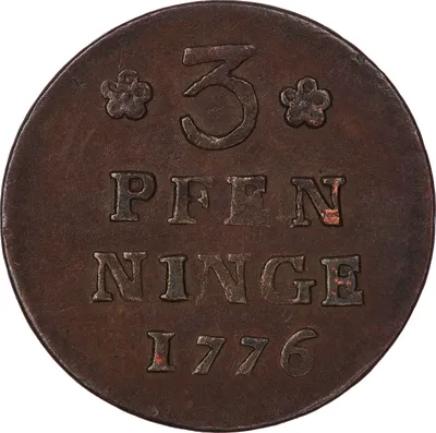 3 pfennig, Stralsund(Pommern), Gustav III, 1776