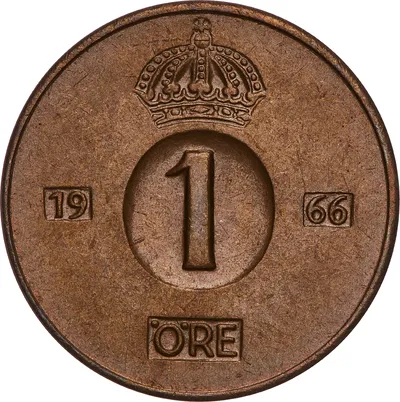 1 öre, Stockholm, Gustaf VI Adolf, 1966