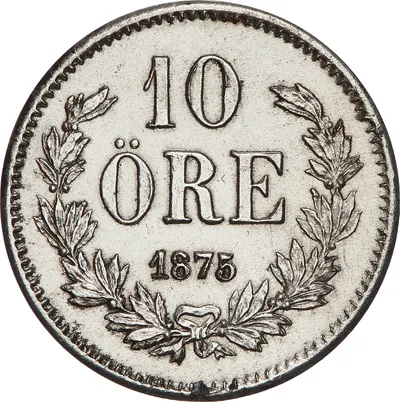 10 öre, Stockholm, Oscar II, 1875