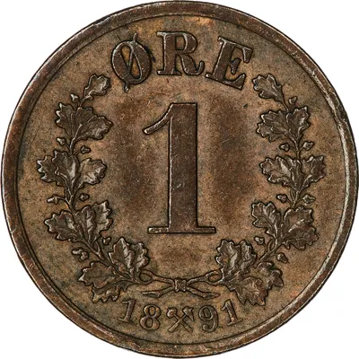 1 öre, Kongsberg, Oscar II, 1891