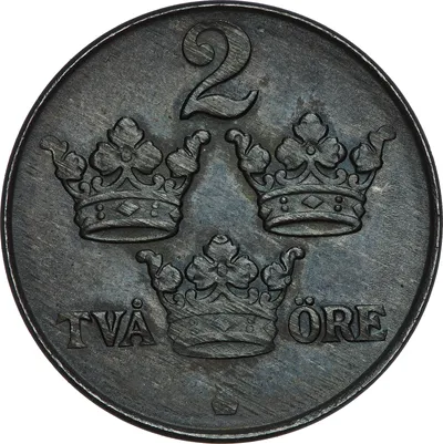 2 öre, Stockholm, Gustaf V, 1942