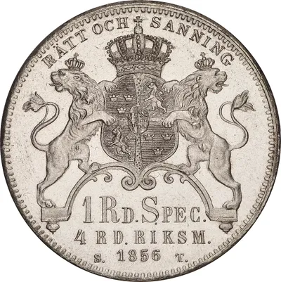 4 riksdaler riksmynt, Stockholm, Oscar I, 1856