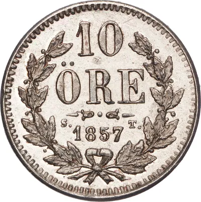 10 öre, Stockholm, Oscar I, 1857