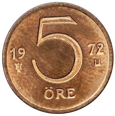 5 öre, Stockholm, Gustaf VI Adolf, 1972