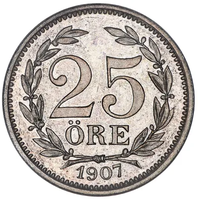 25 öre, Stockholm, Oscar II, 1907