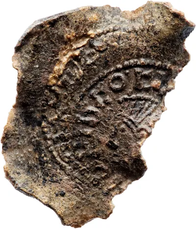 Piece of lead with coin imprint, Sigtuna, circa 1000–1020